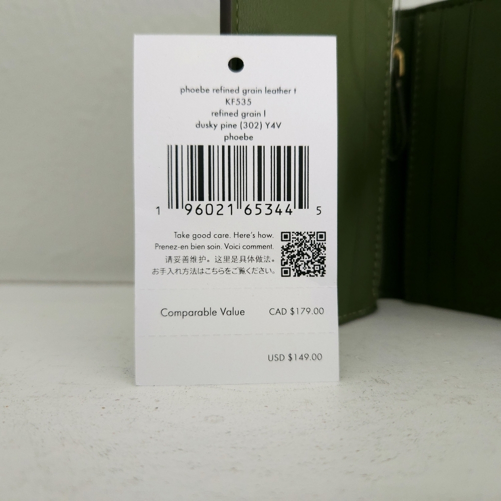 NWT Kate Spade Phoebe Refined Leather Card Case Wallet- Dusky Pine - Picture 5 of 5